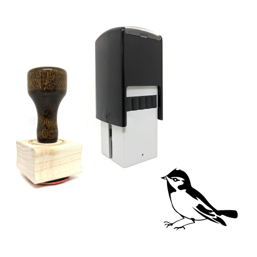 "Bird" rubber stamp with 3 sample imprints of the image