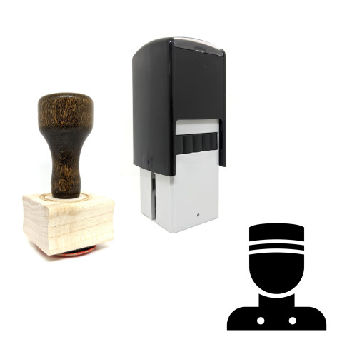 "Bellhop" rubber stamp with 3 sample imprints of the image