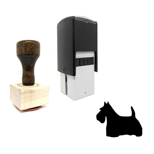 "Scottish Terrier" rubber stamp with 3 sample imprints of the image