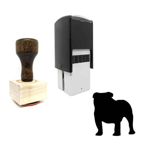 "Bulldog" rubber stamp with 3 sample imprints of the image