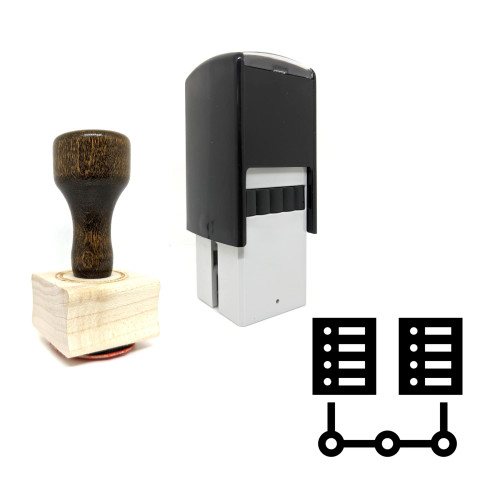 "Network Topology" rubber stamp with 3 sample imprints of the image