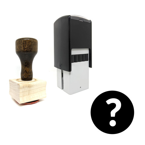 "Question Mark" rubber stamp with 3 sample imprints of the image