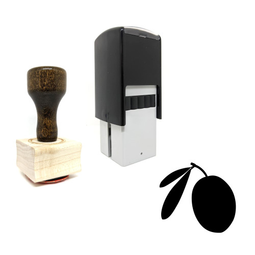 "Olive" rubber stamp with 3 sample imprints of the image