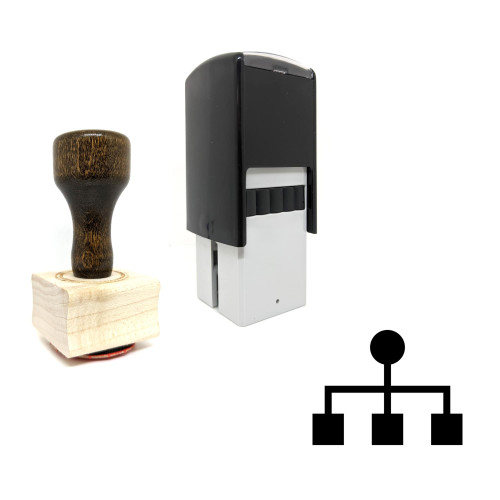 "Hierarchy" rubber stamp with 3 sample imprints of the image