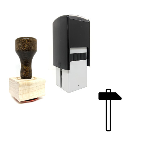 "Hammer" rubber stamp with 3 sample imprints of the image