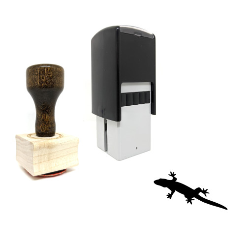 "Lizard" rubber stamp with 3 sample imprints of the image