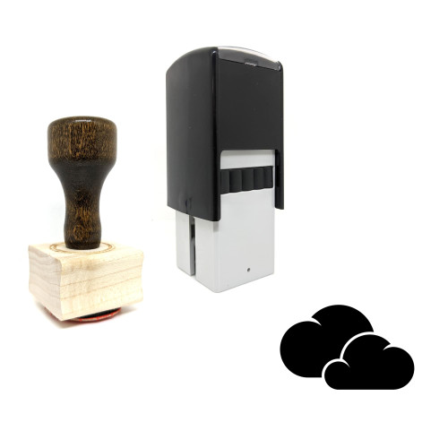 "Cloud" rubber stamp with 3 sample imprints of the image