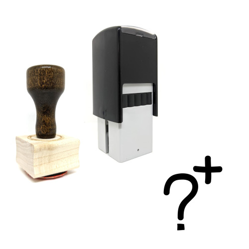 "Question" rubber stamp with 3 sample imprints of the image