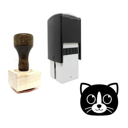 "Cat" rubber stamp with 3 sample imprints of the image