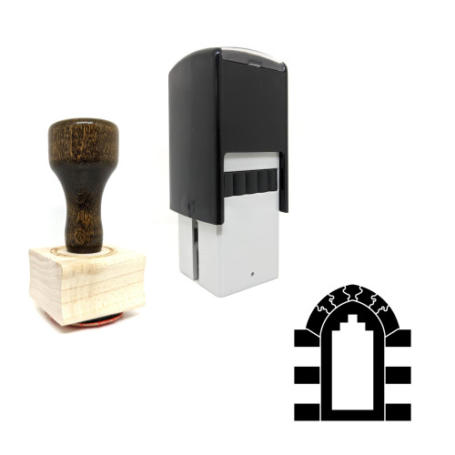 "Window" rubber stamp with 3 sample imprints of the image