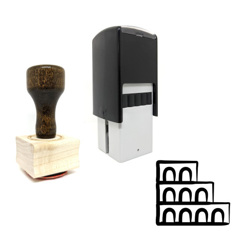 "Colosseum" rubber stamp with 3 sample imprints of the image