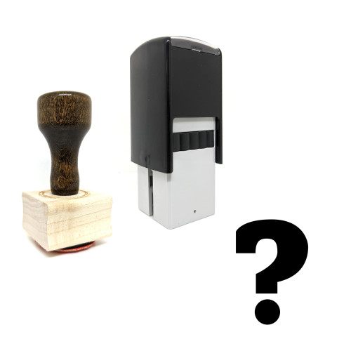 "Question Mark" rubber stamp with 3 sample imprints of the image