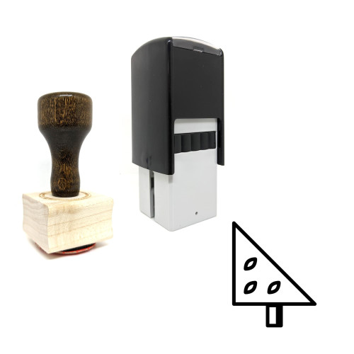 "Right Triangle Tree" rubber stamp with 3 sample imprints of the image