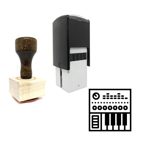 "Digital Looping Controller" rubber stamp with 3 sample imprints of the image