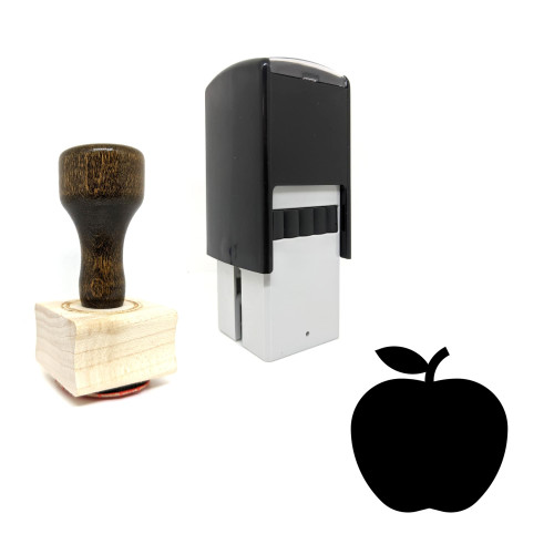 "Apple" rubber stamp with 3 sample imprints of the image