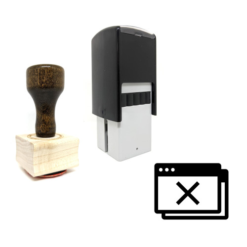 "Close Modal" rubber stamp with 3 sample imprints of the image