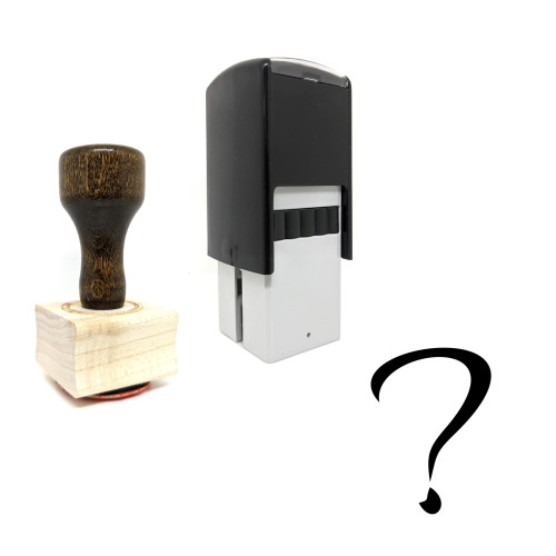 "Questions Mark" rubber stamp with 3 sample imprints of the image