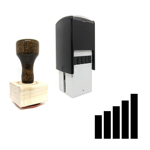 "Bar Graph" rubber stamp with 3 sample imprints of the image