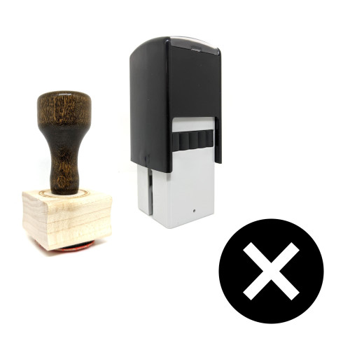 "No" rubber stamp with 3 sample imprints of the image