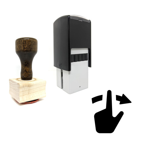 "Swipe Right" rubber stamp with 3 sample imprints of the image