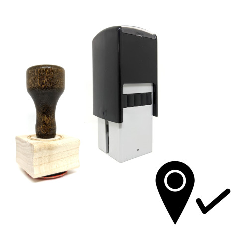 "Locate" rubber stamp with 3 sample imprints of the image