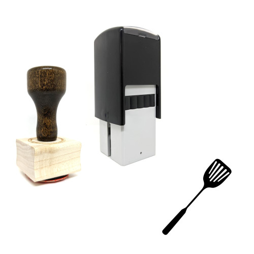 "Spatula" rubber stamp with 3 sample imprints of the image