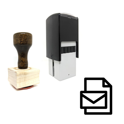 "Email Attachment" rubber stamp with 3 sample imprints of the image