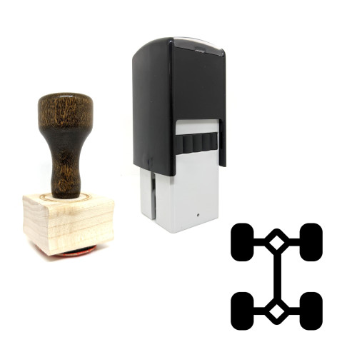 "Differential" rubber stamp with 3 sample imprints of the image