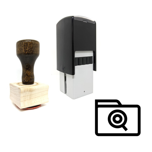 "Online Folder" rubber stamp with 3 sample imprints of the image