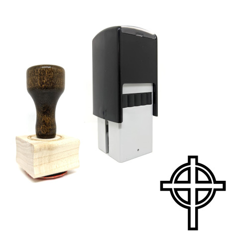 "Cross" rubber stamp with 3 sample imprints of the image