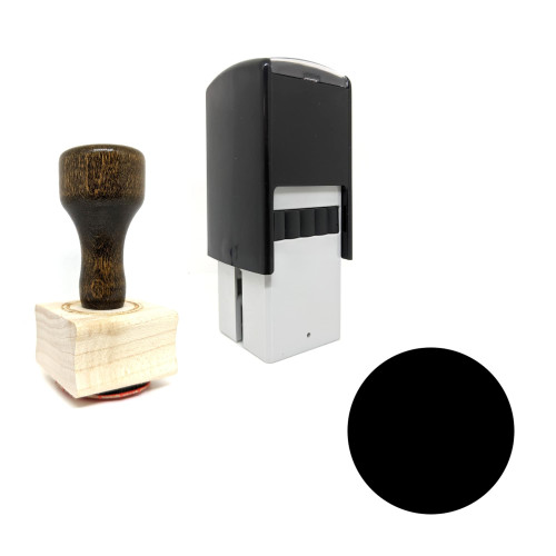 "Button" rubber stamp with 3 sample imprints of the image