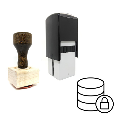"Secured Server" rubber stamp with 3 sample imprints of the image