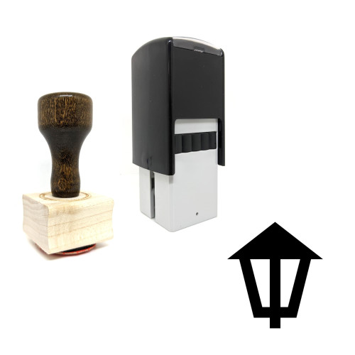 "Lamp Post" rubber stamp with 3 sample imprints of the image