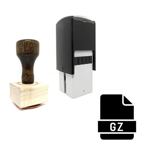 "GZ File" rubber stamp with 3 sample imprints of the image