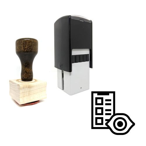 "Eye Chart" rubber stamp with 3 sample imprints of the image