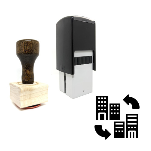 "Business To Business" rubber stamp with 3 sample imprints of the image
