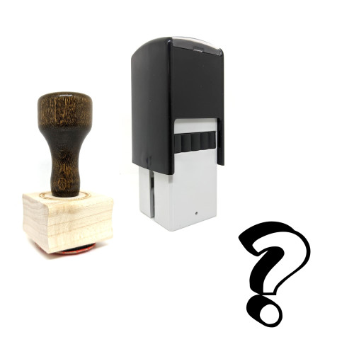 "Question Mark" rubber stamp with 3 sample imprints of the image