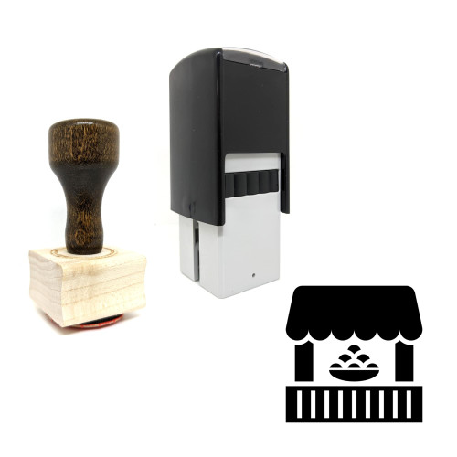 "Small Store" rubber stamp with 3 sample imprints of the image