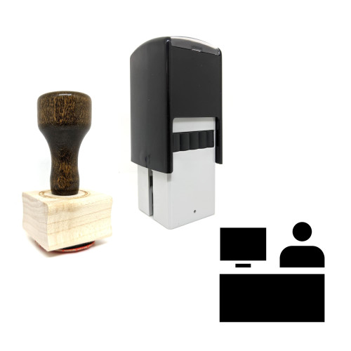 "Office" rubber stamp with 3 sample imprints of the image