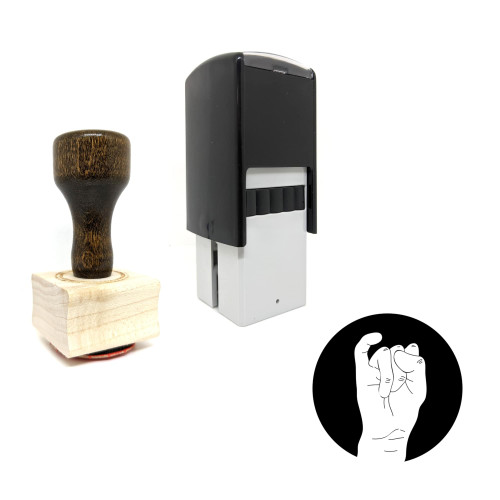 "Hand Y" rubber stamp with 3 sample imprints of the image