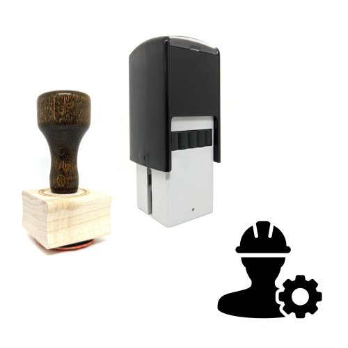 "Worker" rubber stamp with 3 sample imprints of the image