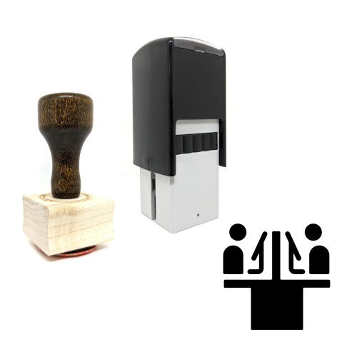 "Employees" rubber stamp with 3 sample imprints of the image