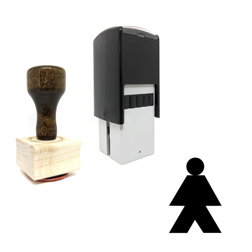 "Man" rubber stamp with 3 sample imprints of the image