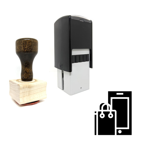 "Mobile Store" rubber stamp with 3 sample imprints of the image