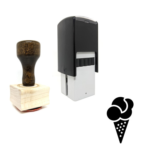 "Cone Sorbet" rubber stamp with 3 sample imprints of the image