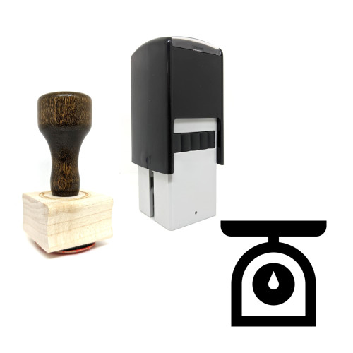 "Scale" rubber stamp with 3 sample imprints of the image