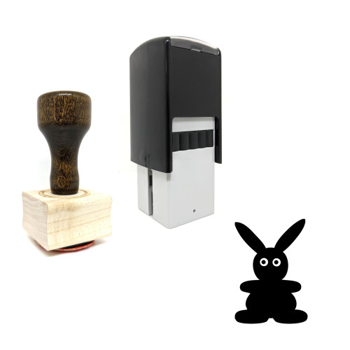 "Rabbit" rubber stamp with 3 sample imprints of the image