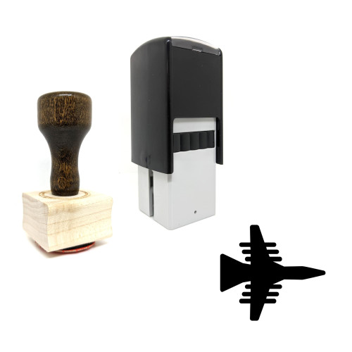 "Aircraft" rubber stamp with 3 sample imprints of the image