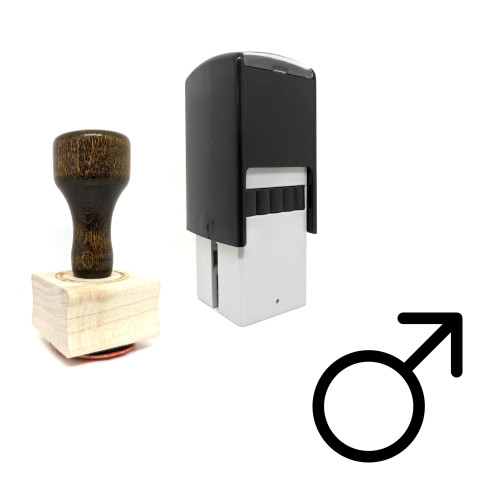 "Male" rubber stamp with 3 sample imprints of the image