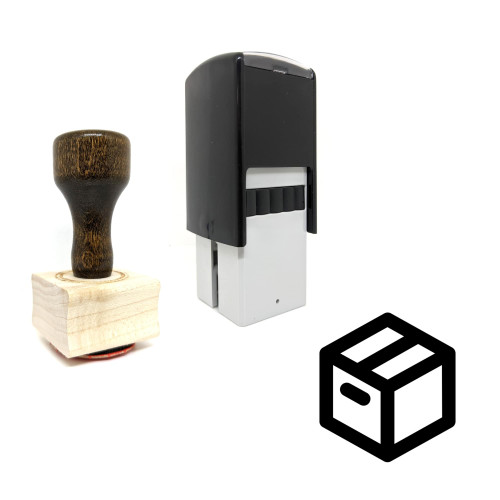 "Delivery Box" rubber stamp with 3 sample imprints of the image